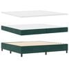 vidaXL Boxspringbett mit Matratze Dunkelgr&uuml;n 200 x 200 cm Stoff