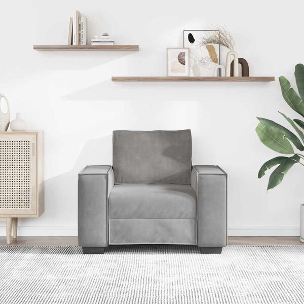 vidaXL Sessel Hellgrau 60 cm Samt