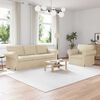 vidaXL Sofa 180cm 2 pcs Creme Metall