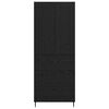 vidaXL Highboard 2 pcs Schwarz Eichen-Optik Engineered Wood und Glas