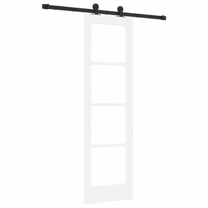 vidaXL Schiebet&uuml;r ORKDAL Wei&szlig; 61 x 198,5 cm Massivholz Kiefer und Glas