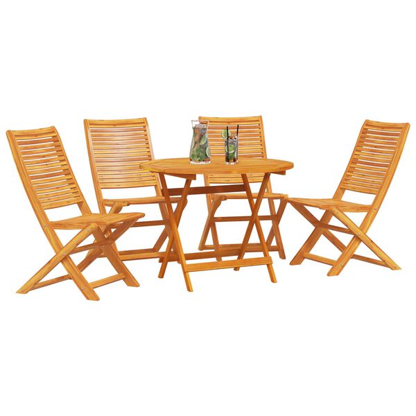 vidaXL Garten Essgruppe 5 pcs Braun Akazie Massivholz