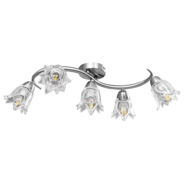 vidaXL Deckenleuchte mit Glasschirmen f&uuml;r 5 E14 Gl&uuml;hlampen