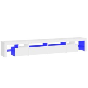 vidaXL TV-Schrank mit LED-Leuchten Wei&szlig; 260x36,5x40 cm