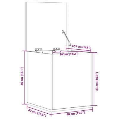 vidaXL Truhe Sonoma-Eiche 40x42x46 cm Holzwerkstoff