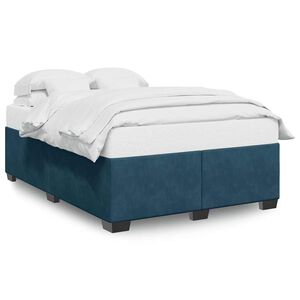 vidaXL Bettgestell Blau 140x200 cm Samt