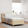 vidaXL Boxspringbett mit Matratze mit Kopfteil Creme 90 x 190 cm Stoff