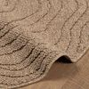 vidaXL Bereichsteppiche Rund Moir&eacute; HUARTE Natur &Oslash; 200 CM Polyester