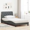 vidaXL Bett mit Matratze Dunkelgrau 100x200 cm Stoff