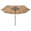 vidaXL Sonnenschirm mit LED-Beleuchtung 400 cm Taupe