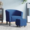 vidaXL Clubsessel mit Fu&szlig;hocker Blau Stoff