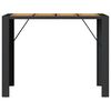 vidaXL Garten-Bartisch mit Holzplatte Schwarz 145x80x110 cm Polyrattan