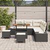 vidaXL Gartensofa-set mit Kissen 8 pcs Schwarz Poly Rattan