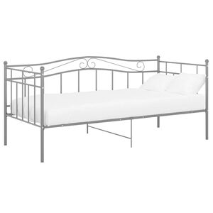 vidaXL Schlafsofa Bettgestell Grau Metall 90x200 cm