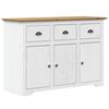 vidaXL Highboard BODO Weiß Braun 115,5x43x200,5 cm Massivholz Kiefer