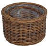 vidaXL Blumentopf Korb mit Speicher 2 pcs Braun Kubu Rattan