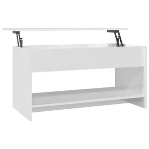 vidaXL Couchtisch Hochglanz-Wei&szlig; 102x50x52,5 cm Holzwerkstoff