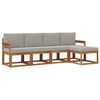 vidaXL Outdoor-Sofagarnitur mit Kissen 5 pcs Nat&uuml;rlich und Hellgrau
