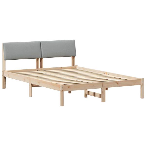 vidaXL Bettgestell Braun und hellgrau 150 x 200 cm Massivholz Kiefer