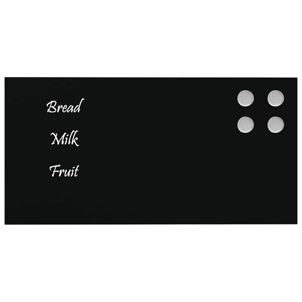 vidaXL Magnettafel Wandmontage Schwarz 40x20 cm Hartglas