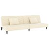 vidaXL Schlafsofa 2-Sitzer mit 2 Kissen und Fu&szlig;hocker Creme Samt