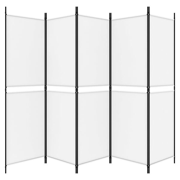 vidaXL 5-tlg. Paravent Wei&szlig; 250x180 cm Stoff