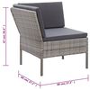 vidaXL 6-tlg. Garten-Lounge-Set mit Auflagen Poly Rattan Grau