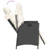 vidaXL 3-tlg. Garten-Essgruppe mit Kissen Schwarz Poly Rattan