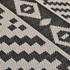 vidaXL Outdoor-Teppich Flachgewebe 140x200 cm Schwarz Gestreift