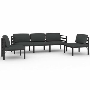vidaXL 5-tlg. Garten-Lounge-Set mit Kissen Aluminium Anthrazit