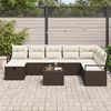 vidaXL Sofa Set mit Kissen mit Speicher Braun und Creme Poly-Rattan