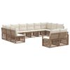 vidaXL Gartensofa-set 12 Stk. Beige Poly-Rattan