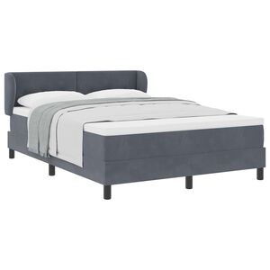 vidaXL Boxspringbett mit Kopfteil Dunkelgrau 140 x 190 cm Samt
