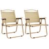 vidaXL Campingst&uuml;hle 2 Stk. Beige 54x55x78 cm Oxford-Gewebe