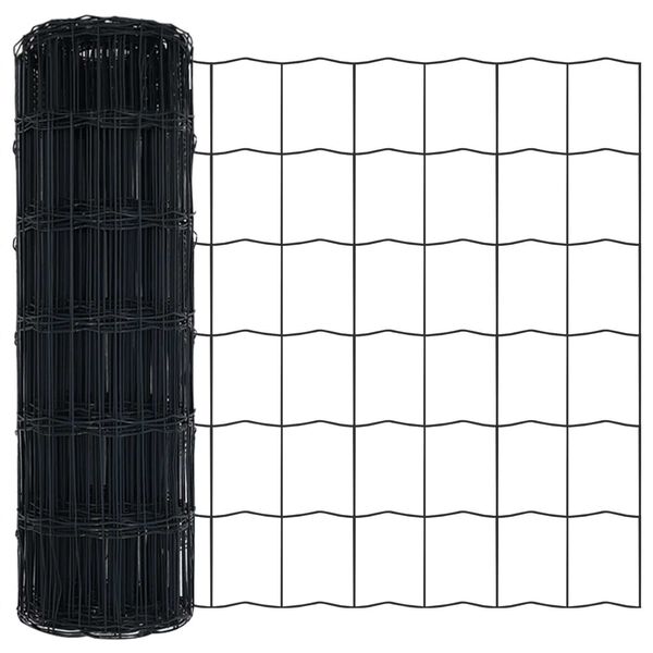 vidaXL Eurozaun Grau 0,8 x 25 m PVC-beschichtetes Eisen