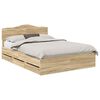 vidaXL Bettrahmen Sonoma-Eiche 150 x 200 cm Ingenieurs Holz