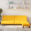 vidaXL Schlafsofa 2-Sitzer mit Fu&szlig;hocker Gelb Samt