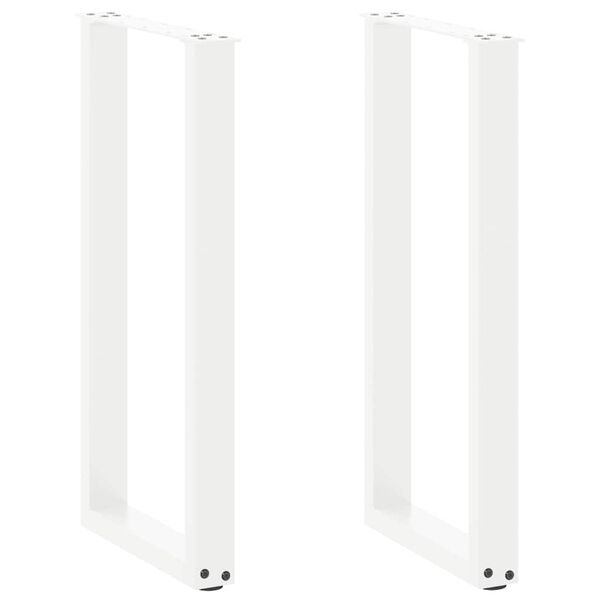 vidaXL Konsolentischbeine U-Form 2 Stk. Wei&szlig; 38x(72-73) cm Stahl