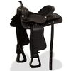 vidaXL Western-Sattel, Halfter & Brustblatt Echtleder 15" Schwarz