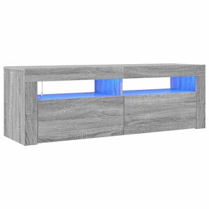 vidaXL TV-Schrank mit LED-Leuchten Grau Sonoma 120x35x40 cm