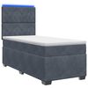 vidaXL Boxspringbett mit Matratze Dunkelgrau 90 x 190 cm Samt