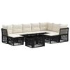 vidaXL Gartensofa-set 10 stk. Schwarz Poly-Rattan