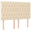 vidaXL Bettgestell ohne Matratze Creme 140x200 cm Stoff