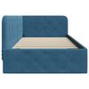 vidaXL Eckbettgestell mit Kopfteil Blau 90 x 190 cm Samt