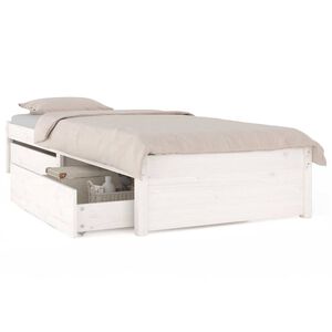 vidaXL Bett mit Schubladen Wei&szlig; 75x190 cm