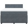 vidaXL Boxspringbett mit Matratze Dunkelgrau 140x190 cm Samt