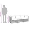 vidaXL Gartensofa mit Kissen 3-Sitzer Grau Poly Rattan