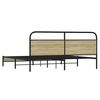 vidaXL Metallbett ohne Matratze Sonoma-Eiche 193x203 cm