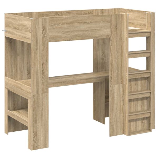vidaXL Etagenbettgestell mit Schreibtisch Sonoma-Eiche 90 x 190 cm