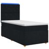 vidaXL Boxspringbett mit Matratze Schwarz 100 x 200 cm Stoff